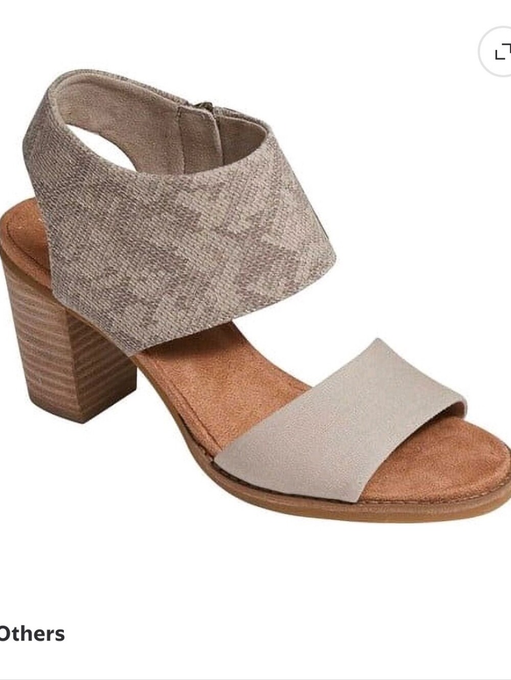 TOMS Women's Majorca Cut Out Sandals Snake Print Neutral Size 7.5